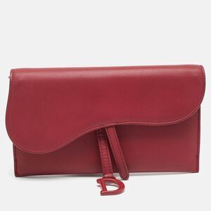 Dior Saddle Burgundy Leather Continental Wallet